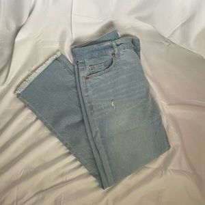Loft High Waisted Straight Crop Jeans